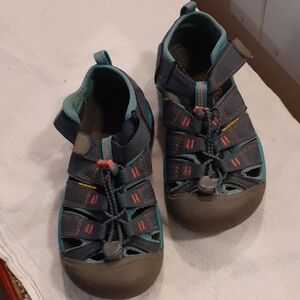 Keen Outdoor Adventure Sandals - Gray and Teal Size Youth 2